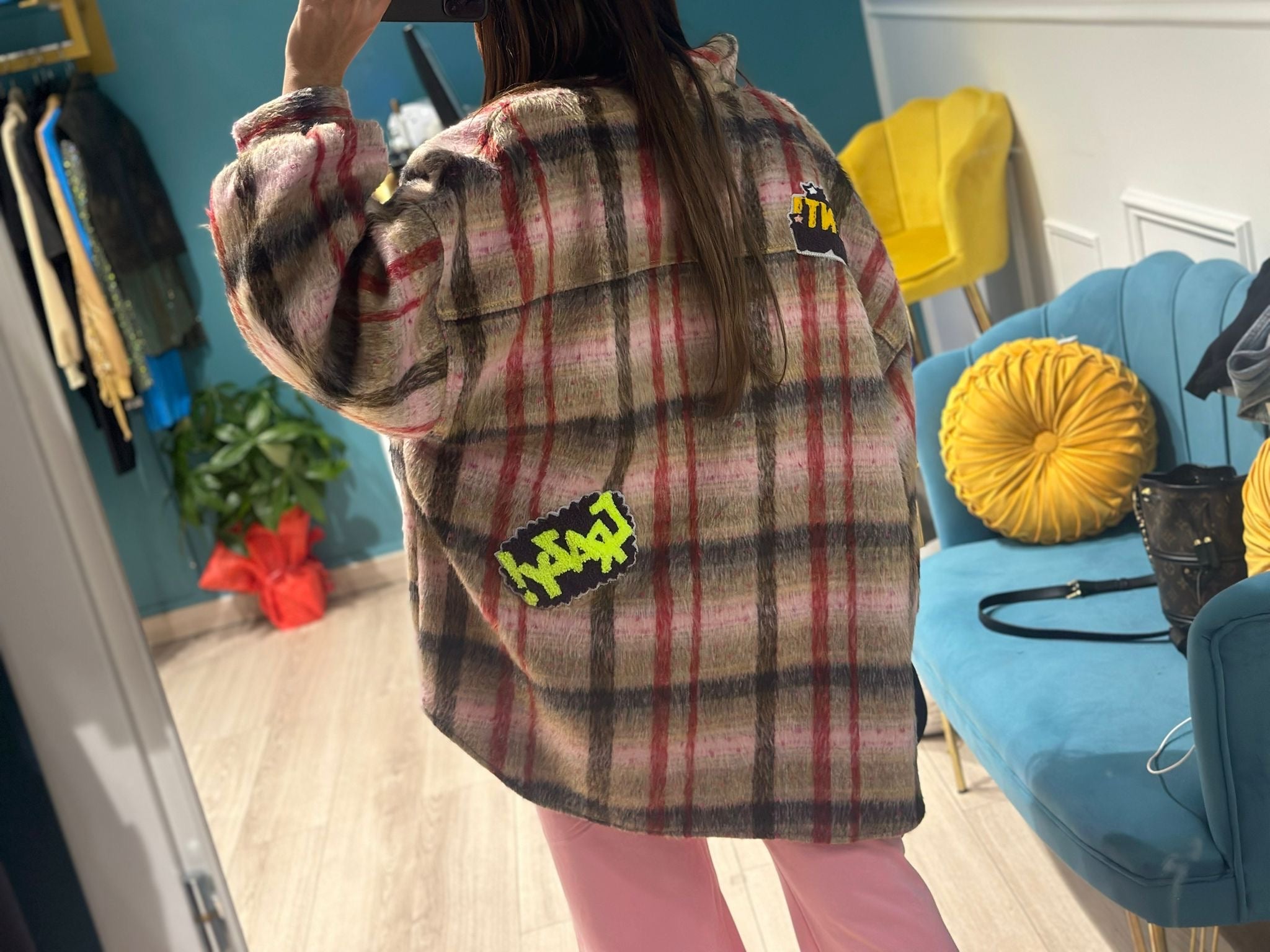 Giaccone oversize con stampa